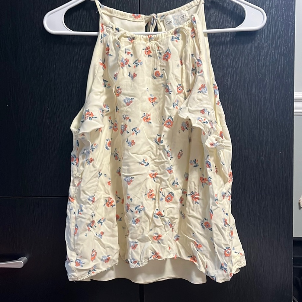 Tie Tank Top with Ruffles